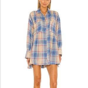 Free People The Voyage Shirt Dress in Sunrise Combo